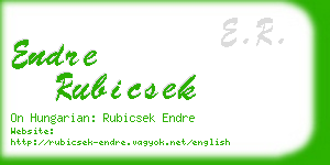 endre rubicsek business card